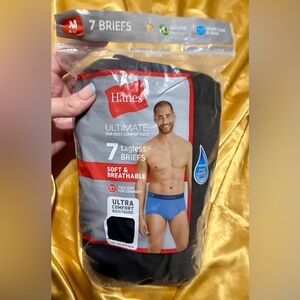Hanes Ultimate Men's Tagless Briefs - Black & Blue